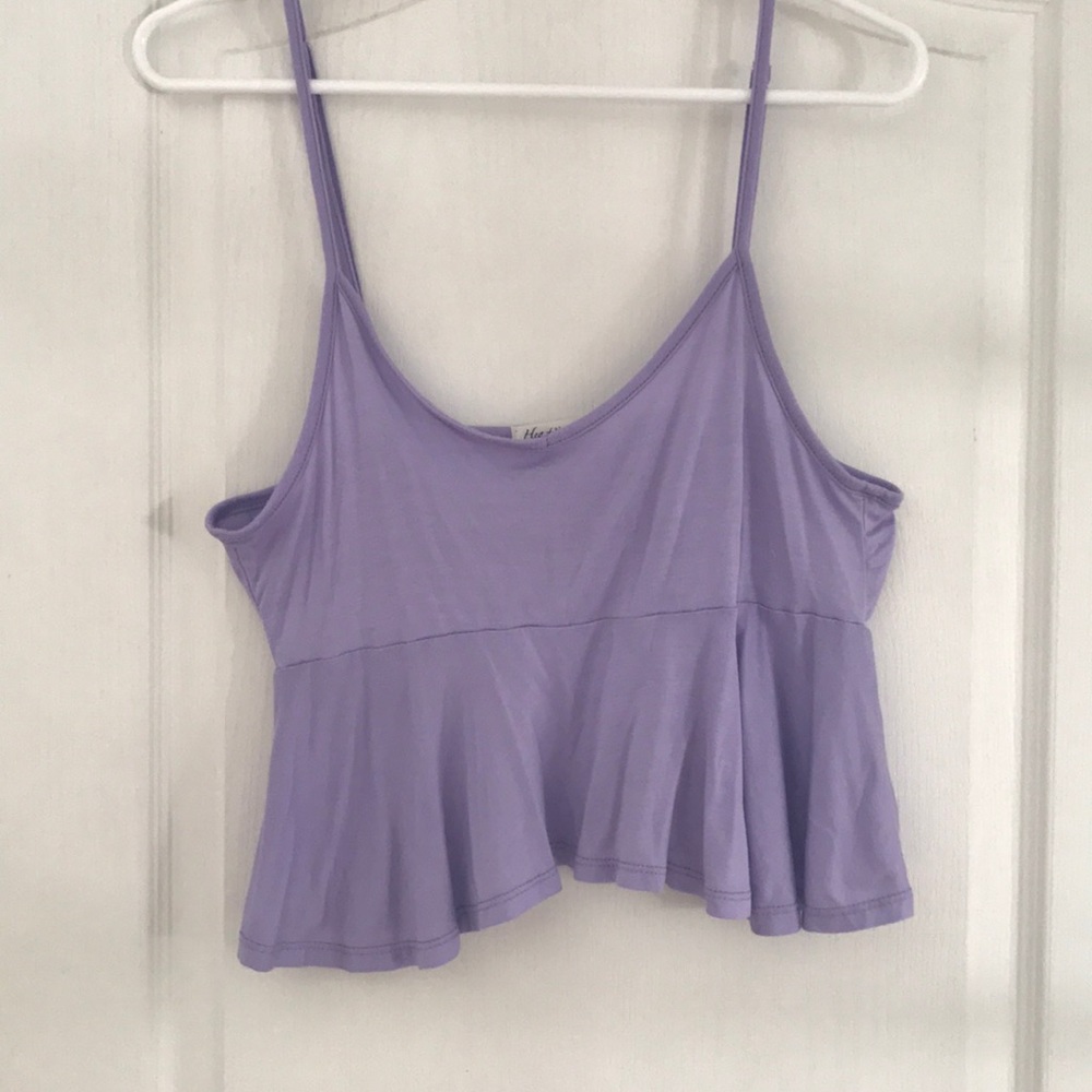 Lilac spaghetti strap crop top